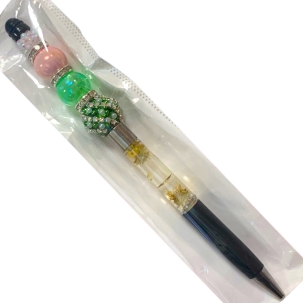 Beaded Pen Colorful in Pink & green design elegance. - Picture 2 of 8